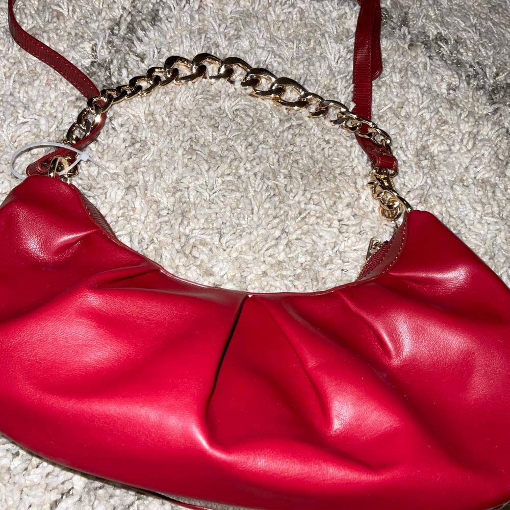 Red shoulder bag